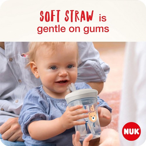 NUK Evolution Action Cup 230ml | Toddler Drinking Cup | 12 Months+ | Made in Germany | Leopard | Cat | Crab